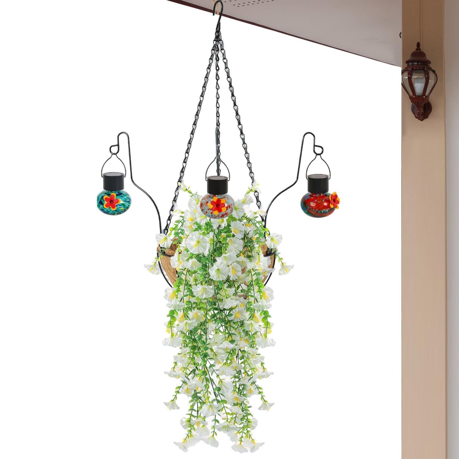 Flores Falsas De Exterior Para Pájaros De Decoración Realista Con Gancho | Cesta Con Flores Artificiales Periquitos, Ninfas, Inseparables, Conuros, Jardín Y Parque