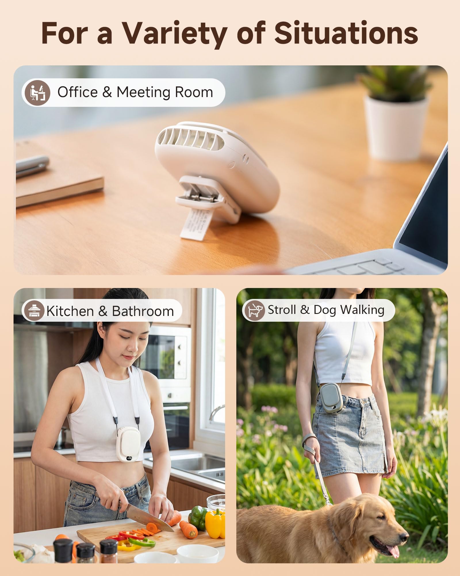 ViSSKO Ventilador portátil 4 en 1 con clip de cintura, ventilador de camiseta portátil con clip, mini ventilador turbo, ventilador de cintura recargable, para obras, exteriores, senderismo, trabajo en — view 5