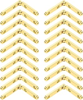 SAFIGLE 20pcs Zinc Alloy Hinges 90 Degree Decorative Chest Case Hinges for Wooden Jewelry Boxes Miniature Metal Folding with Spring Mechanism