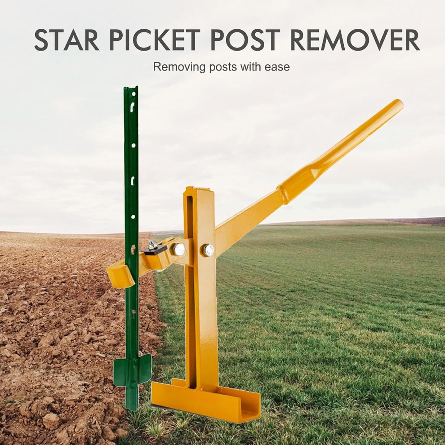 Heavy Duty T Post Lifter, 800mm Manual Fence Post Puller, Efficient Fence and Support Posts Extraction, Garden Repair Tool, Continuous Pile Pulling, for Metal, Wood and Plastic Posts