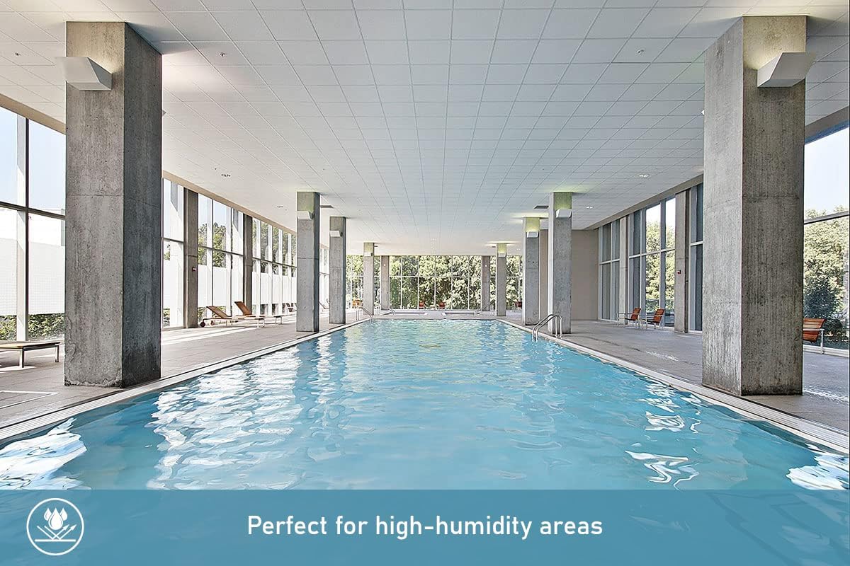 uDecor DuraClean Smooth White 2x2 Vinyl Ceiling Tile - Box of 10 - Washable, Fire-rated, PVC