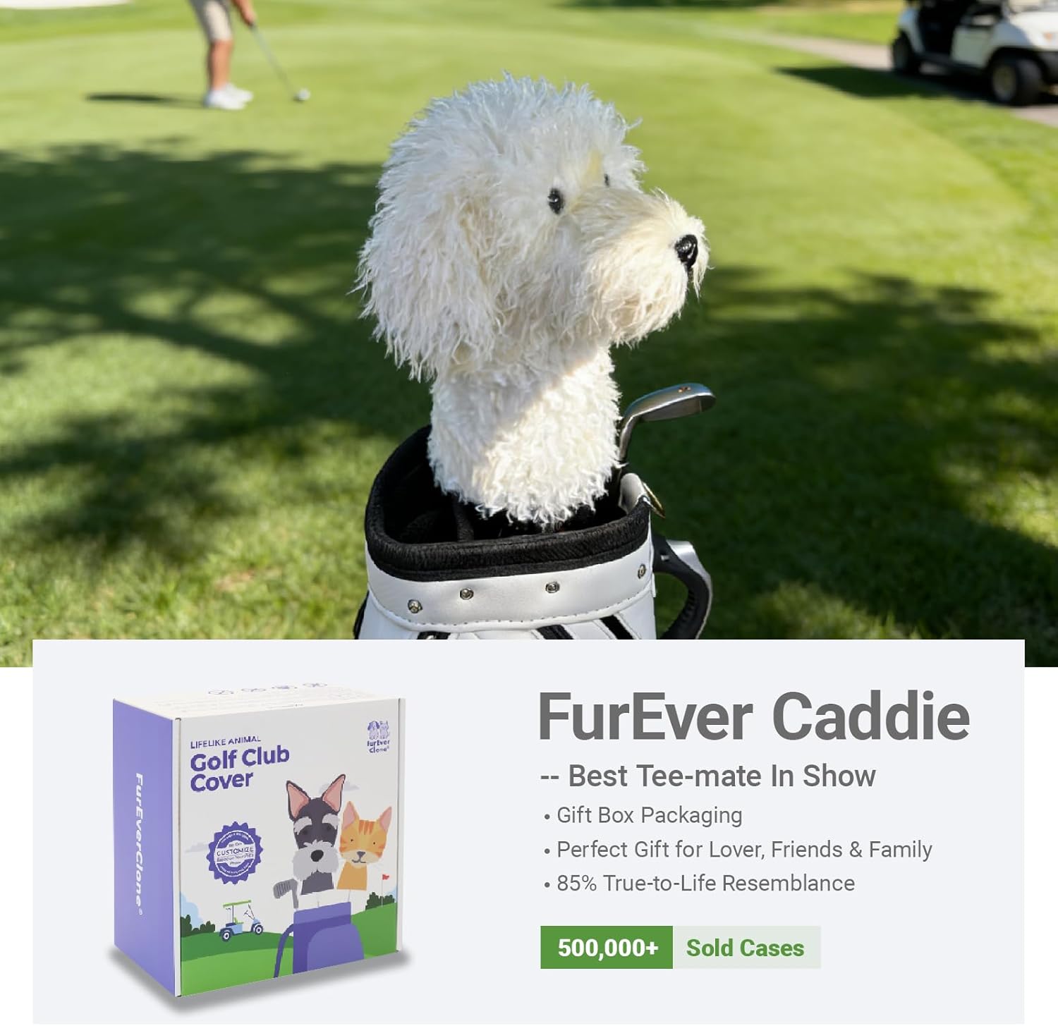 Golf Head Cover - Realistic Dog Design, Fits 460CC/450CC/350CC Drivers, Premium Material, Protective Golf Club Cover, Perfect Golf Gift for Men Women Golfers