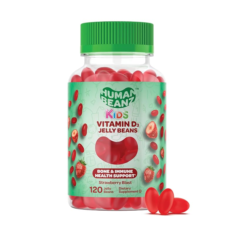 Human Beanz Gomas de Vitamina D3 para Crianças, 1000 UI, 120 gomas