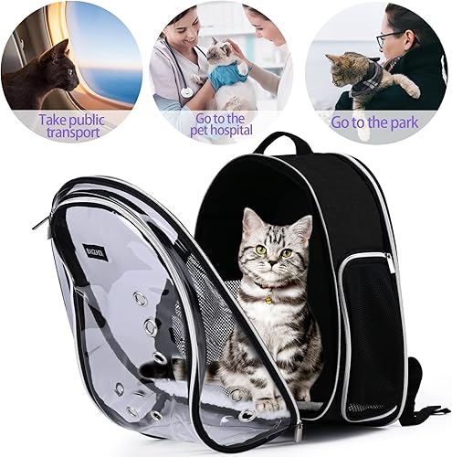 Miniatura 4 de BAGLHER Mochila transportadora para gatos con burbujas  Se adapta a hasta 18 libras  Mochila para perros aprobada por aerolíneas para mascotas