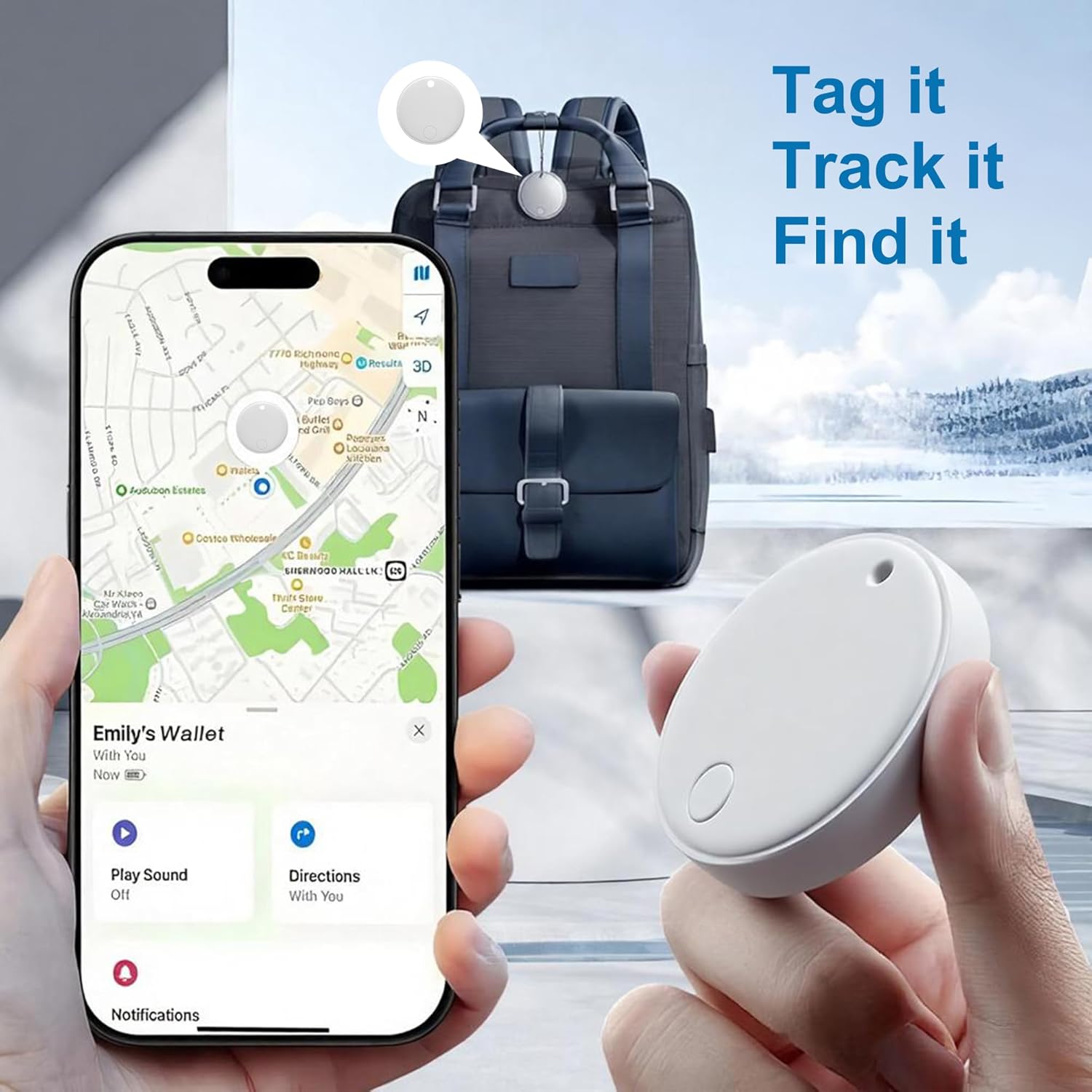Air Tracker Smart Tag Compatible with Apple Find My (iOS)&Google's Find Hub(Android),Dual System Item Finders Bluetooth Tracker Tag Keys Finder for Keys,Bags,Luggage,Pets, Wallet - Image 6