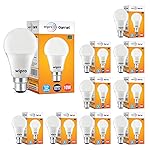 Wipro Garnet 10W LED Bulb for Home & Office |Cool Day White (6500K) | B22 Base|220 degree Light coverage |4Kv Surge Protection |400V High Voltage Protection |Energy Efficient | Pack of 10