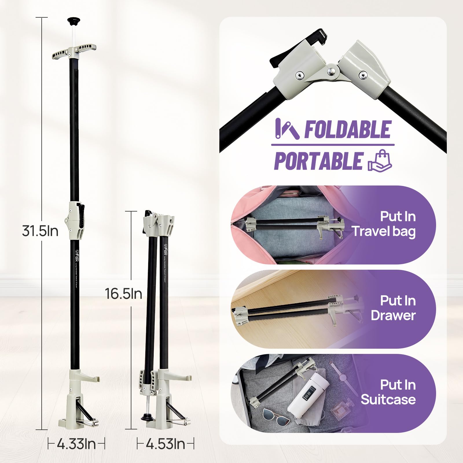 Cortaúñas de mango largo con endoscopio HD y luz LED, aluminio plegable de 32 pulgadas, pata de soporte ajustable, hoja de acero inoxidable para uñas gruesas, para personas mayores, usuarios