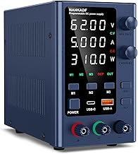 DC Power Supply 0-62V 0-5A, Lab DC Power Supply Variable with Memory Storage, Bench Power Supply with Encoder Adjustment &…