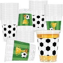 Soccer Party Decorations Cups, 50Pcs 12oz Soccer Plastic Cups,Sport Themed Soccer Cups for Party