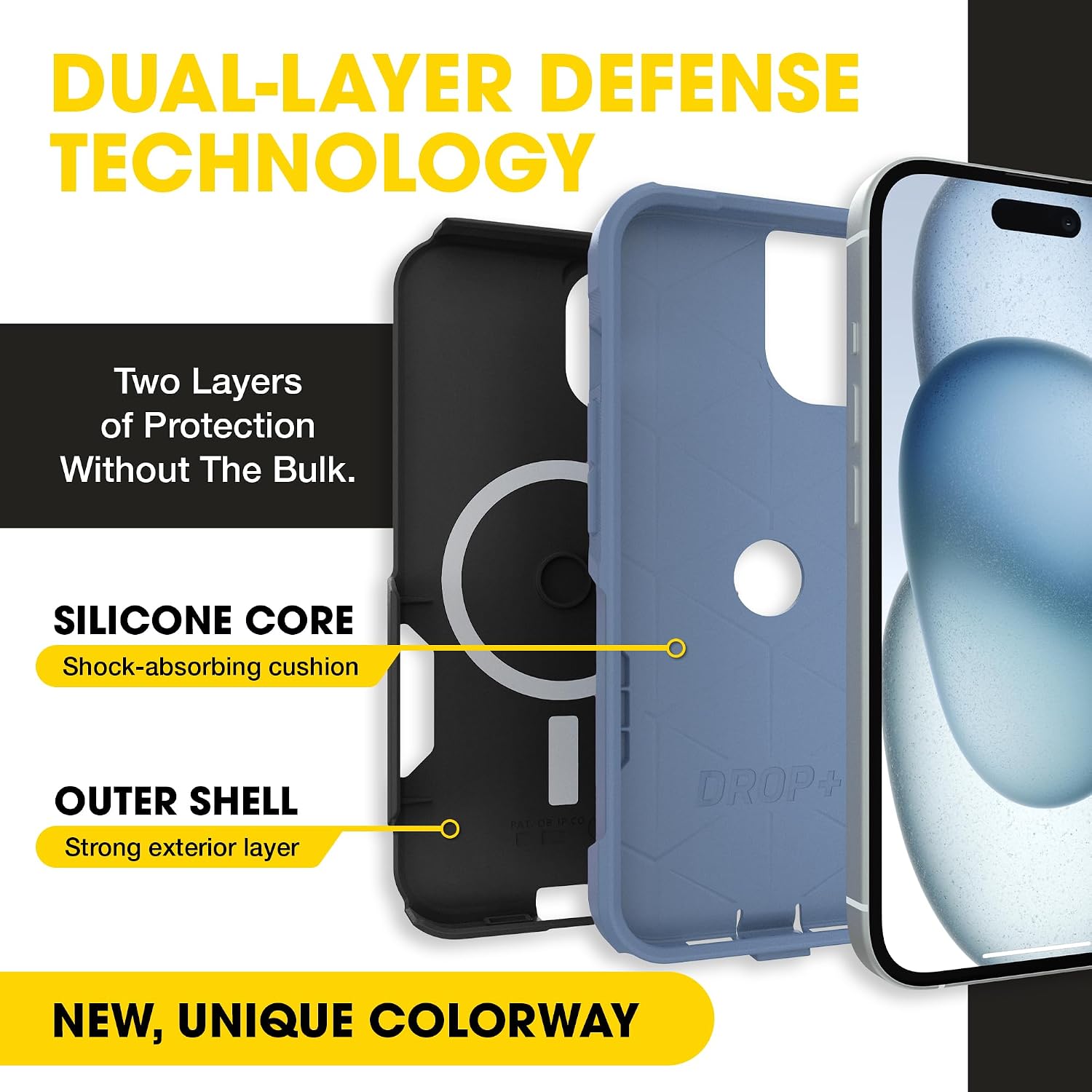 OtterBox iPhone 17e, 16e, 15, 14, 13 Commuter Series Case - Black & Blue image 2