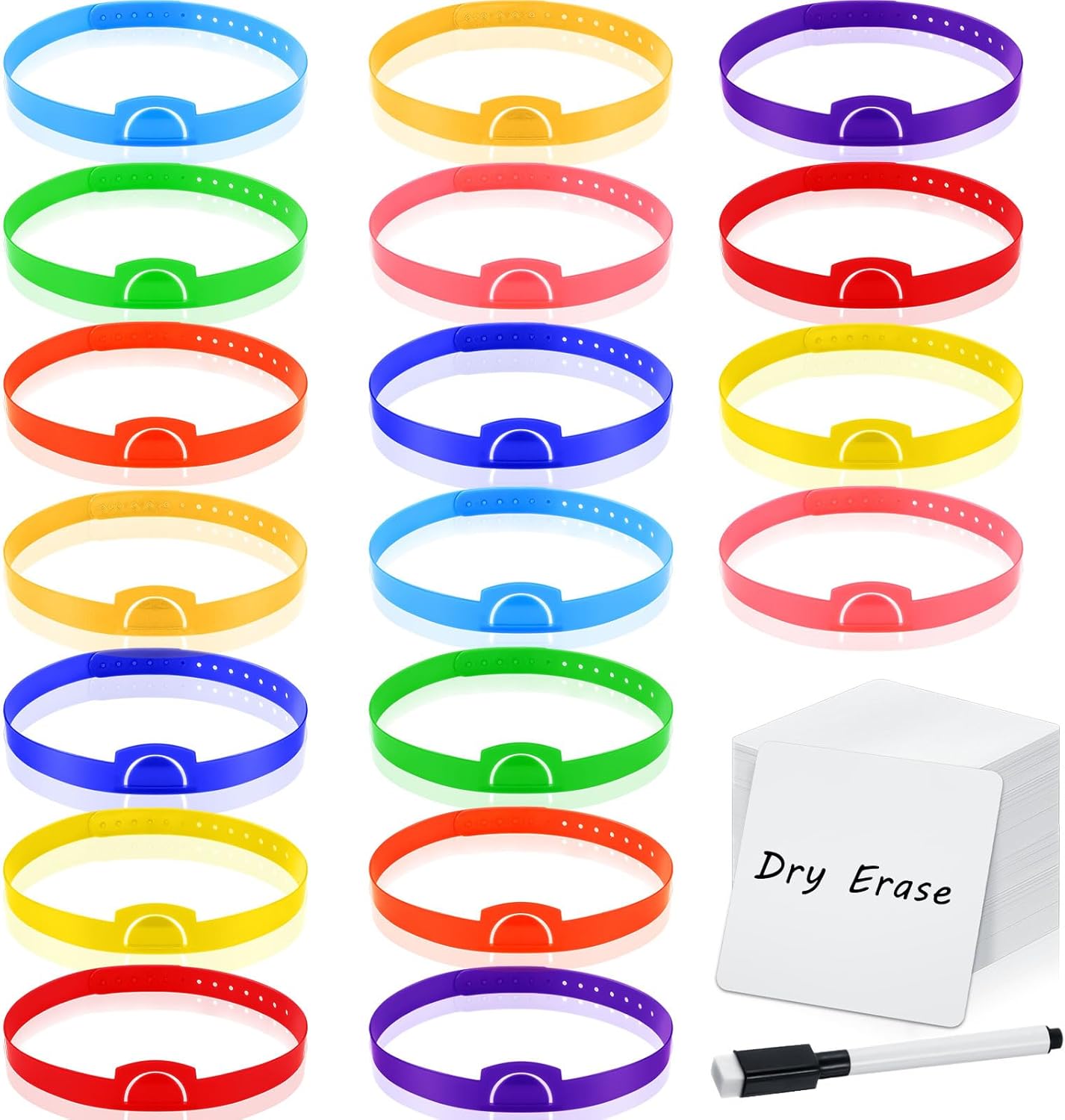 Game Headbands Set with 100 Dry Erase Cards, 4 Markers, Adjustable Can Insert Card, Party Adults