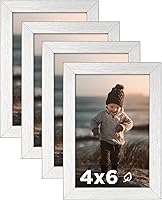 Vista 26 de KINLINK Juego de 4 portarretratos plateados de 5 x 7, marcos de fotos de madera con paspartú de 4 x 6 con plexiglás para 4 x 6 con paspartú o 5 x 7