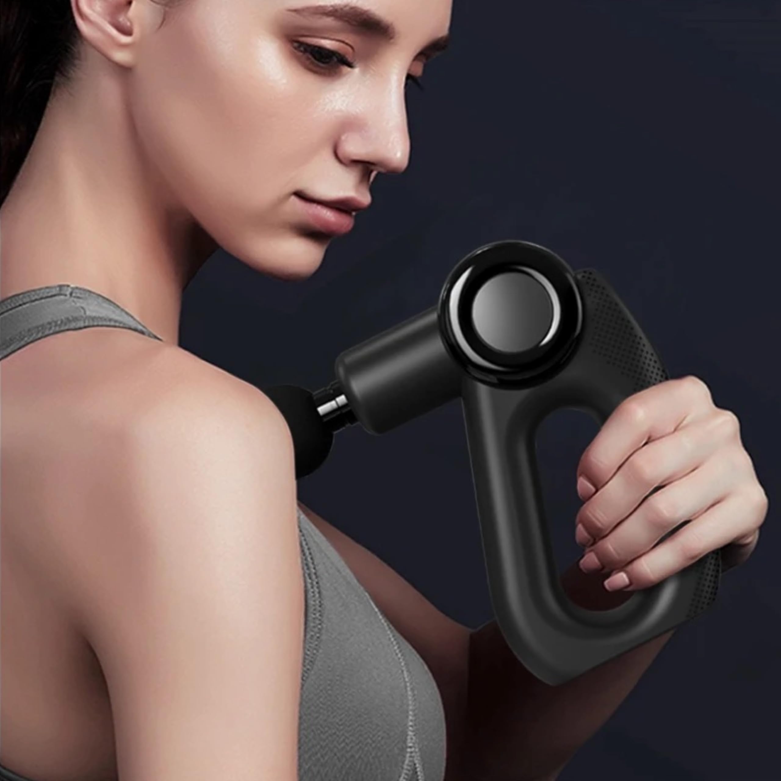 Lalano's Cosmetics Ergo pistolet do masażu, 6 nasadek do masażu, z czego 2 do masażu na gorąco/zimno, 5 poziomów intensywności, do wszystkich partii mięśni, masażer głębokich tkanek mięśniowych