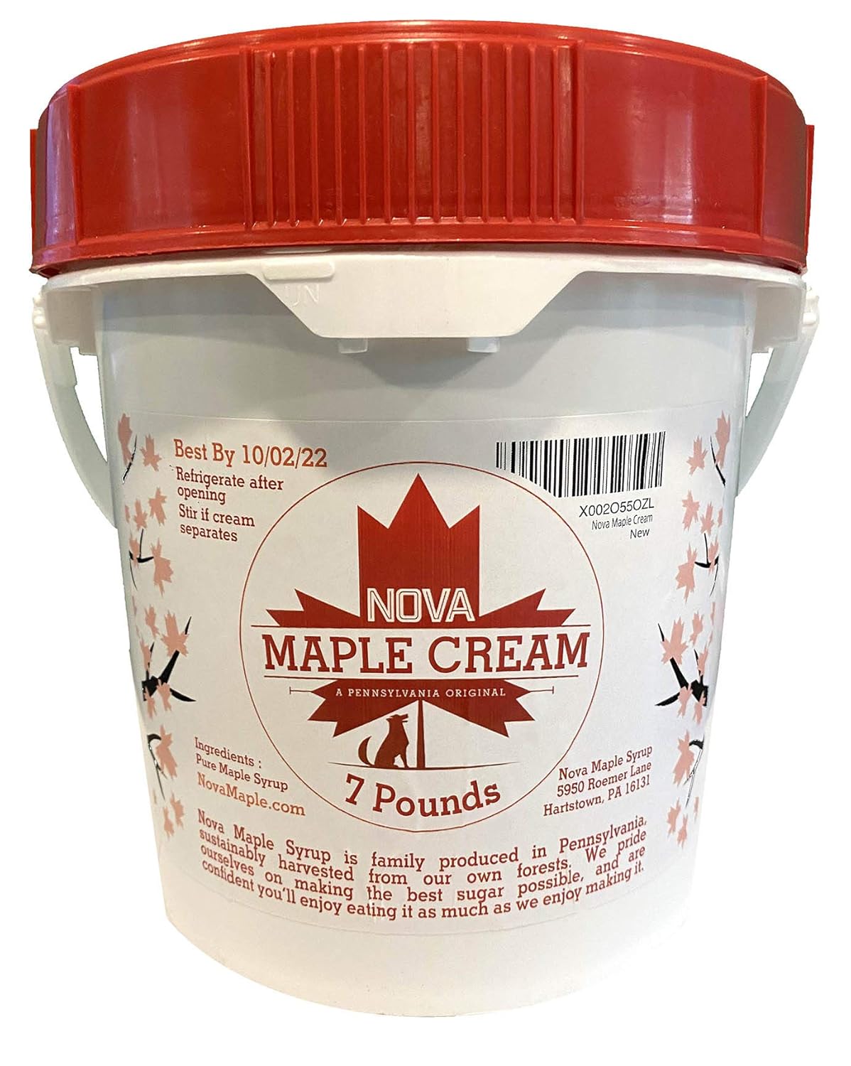 Nova Maple Cream - Pure Grade-A Maple Cream Butter Spread 7 Pounds