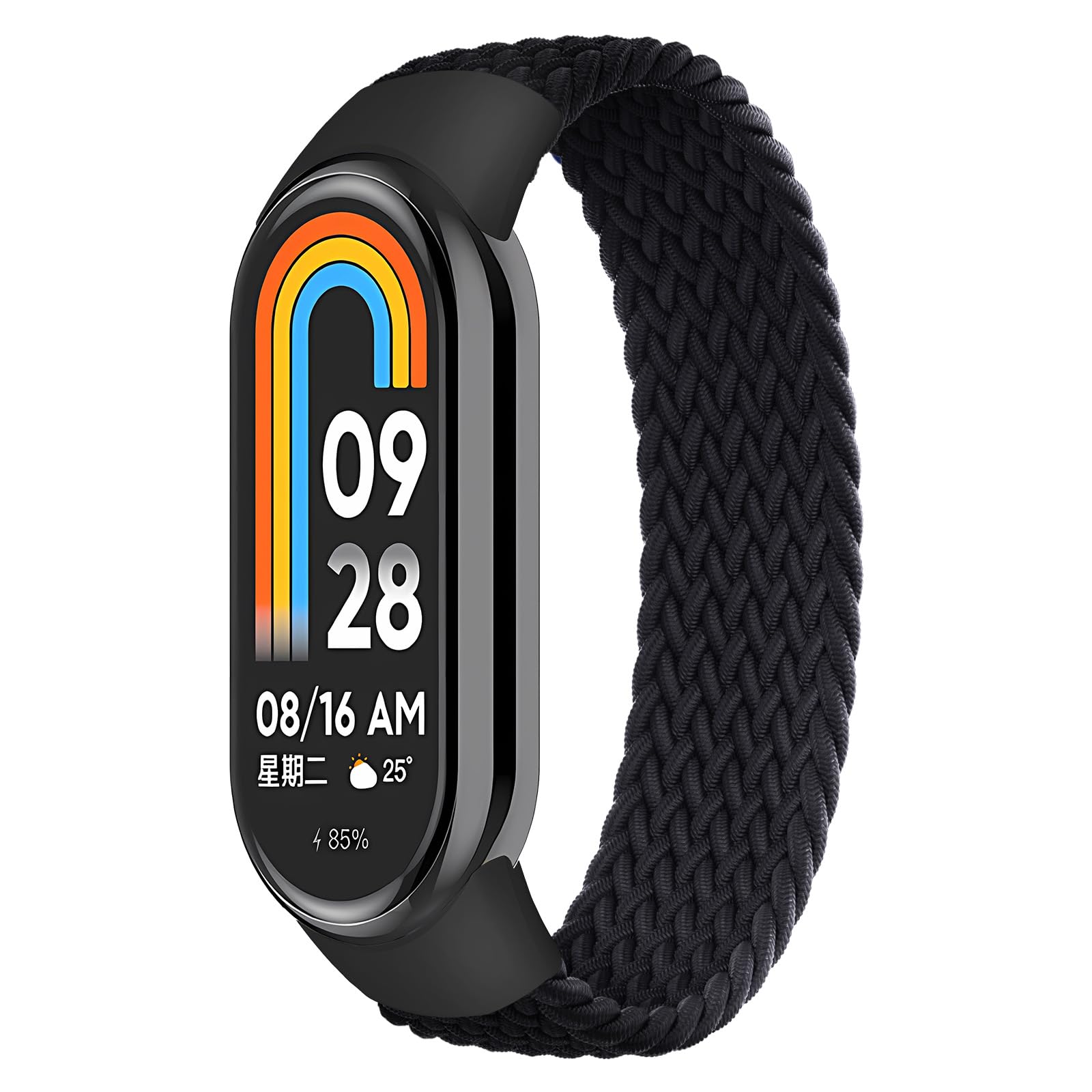 Braided Solo Loop Band for Xiaomi Smart Band 10 9 8 Strap Women Men,Soft Elastic Nylon Replacement Wristband for Xiaomi Mi Strap 10/9/8