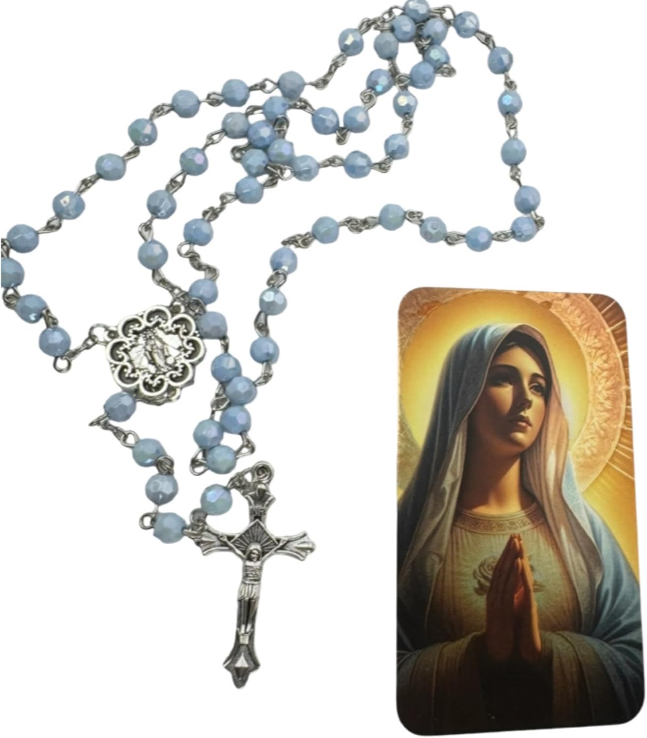 Westmon Works Our Lady of Grace Rosary Set with Matching Holy Prayer Card - Image 2