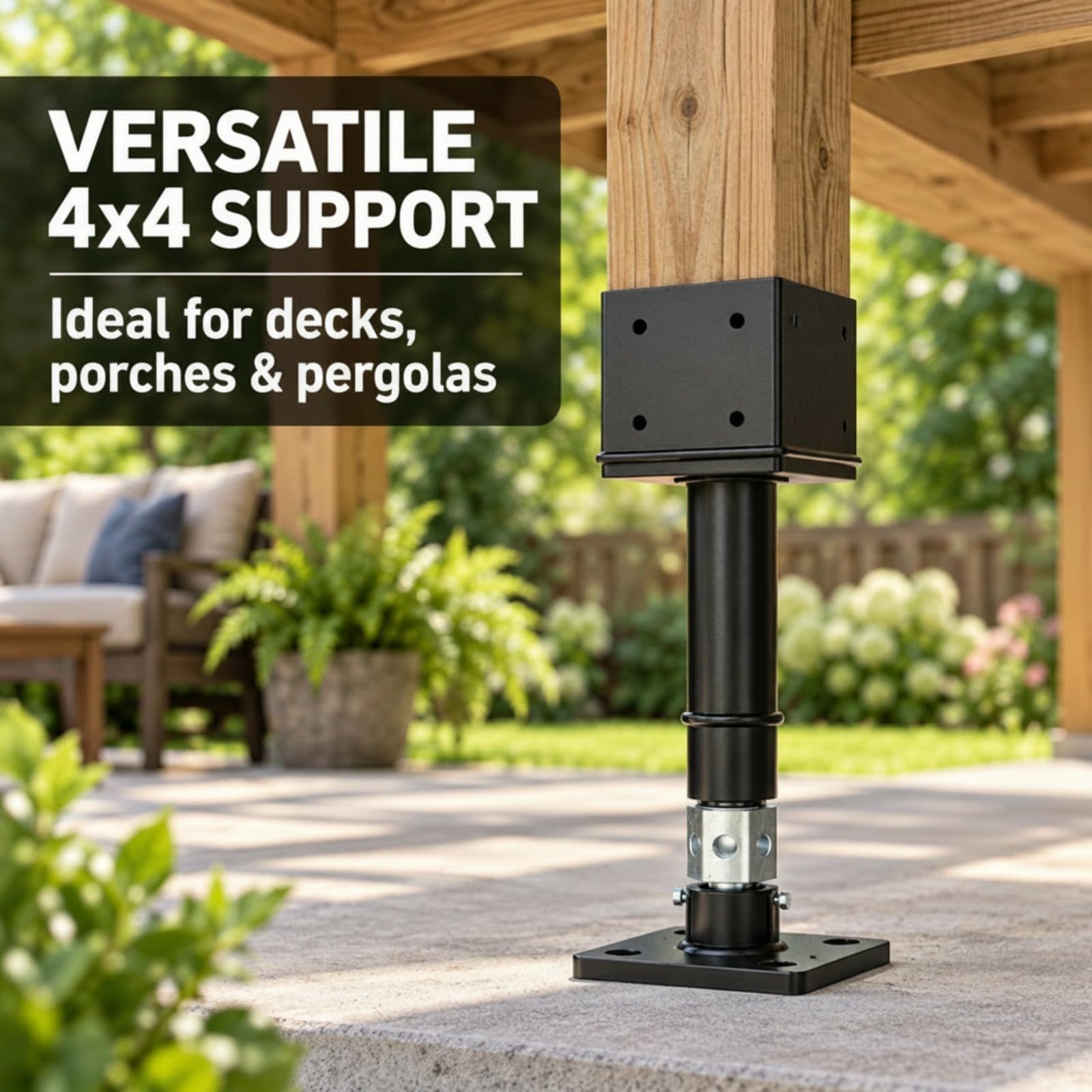 Kit de poste de gato de tornillo ajustable de 4 x 4 pulgadas y