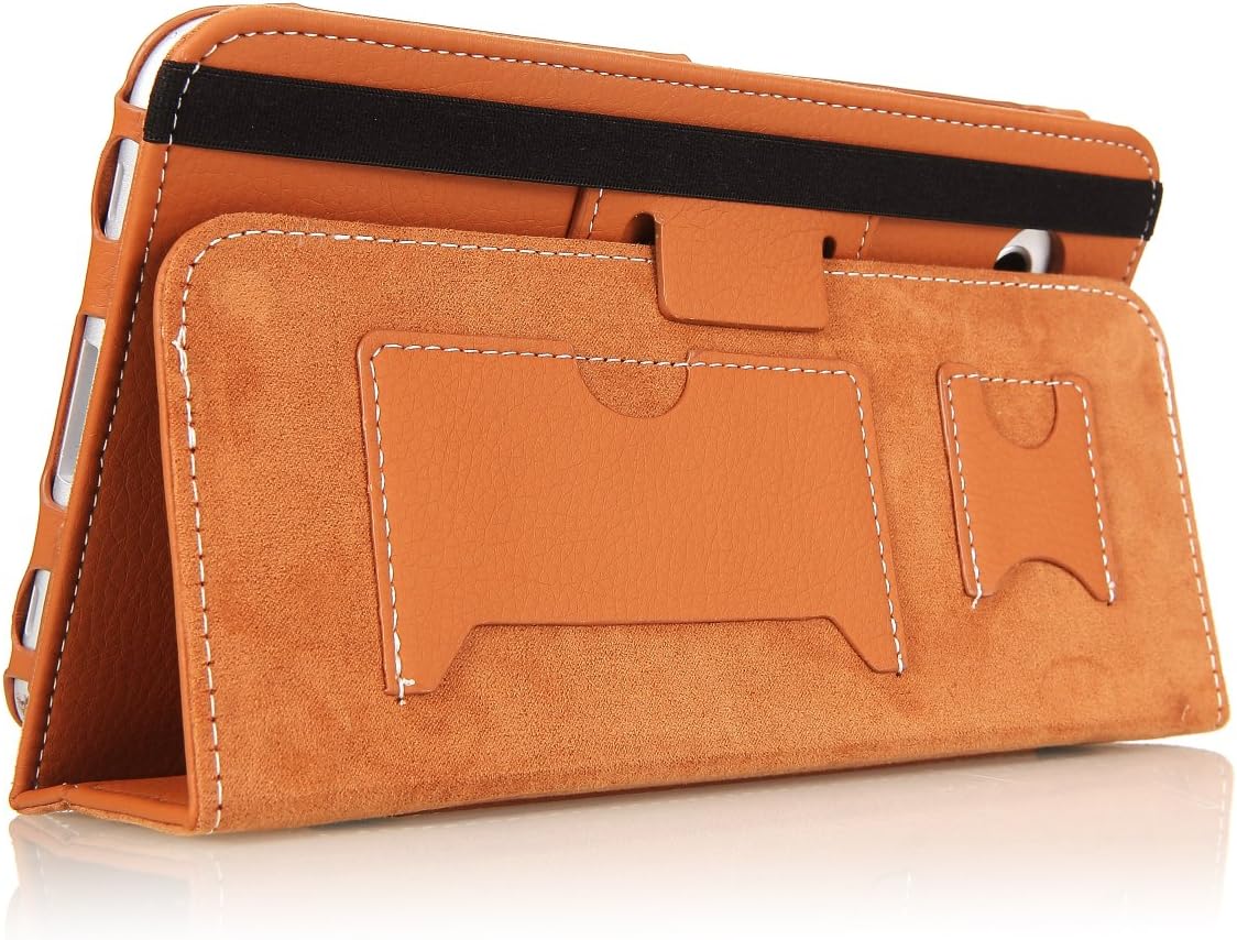 MoKo Slim Cover Case for Samsung Galaxy Tab 2 7.0 inch Tablet, Brown (with Flip Stand, Elastic Hand Strap, Stylus Loop, and MicroSD Slot)