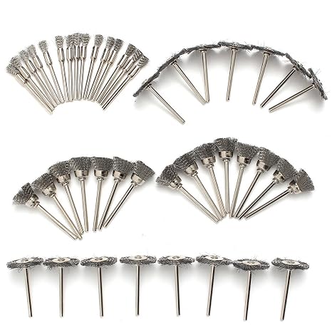 Rocaris 45PC Wire Brushes Set Steel Wheel Brushes Accessories for Rotary Tools