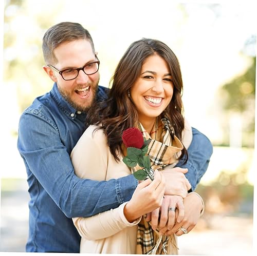 Miniatura 6 de NOLITOY 1 Jewelry Gift Box Wedding Red Rose Flower Bridal Shower Decorations Engagement Ring Case Wedding Ring Case Wedding Ring Bearer Wedding Ring