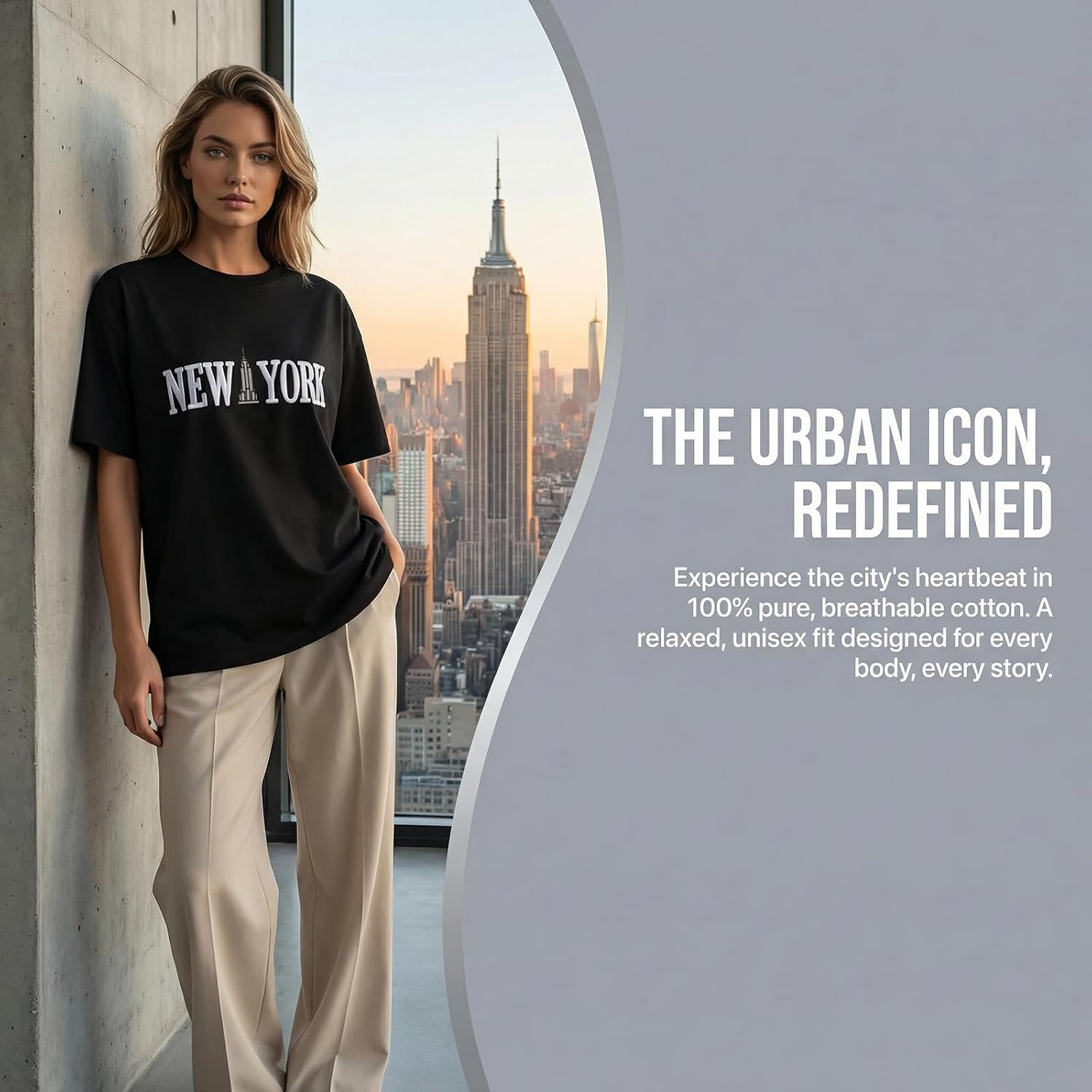 3D Embroidered New York T Shirt Men Women - NYC Empire Skyscraper Icon Unisex Cotton Short Sleeve Summer Streetwear Tee