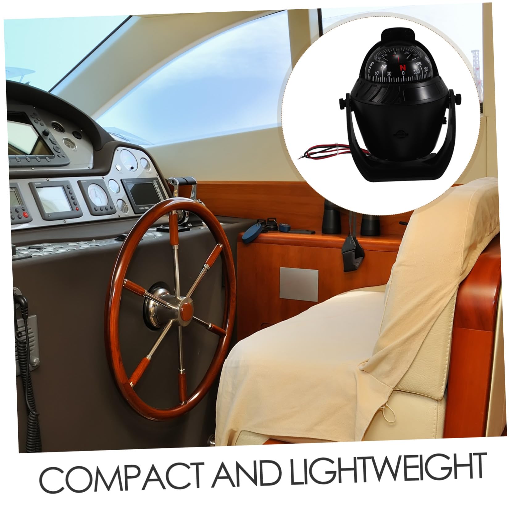 PRETYZOOM Brújula para Salpicadero de Coche Brújula de Navegación con Luz Nocturna LED Accesorio para Coche Moto Todoterreno y Exploración al Aire