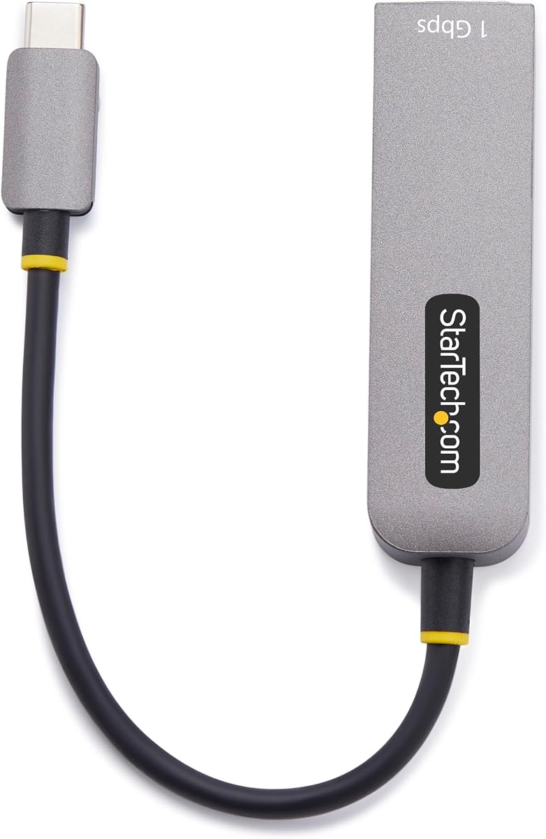 Adaptador StarTech USB-C a Ethernet, Windows y Mac, paso PD de 100 W | USB 3.0 Tipo-C Red de múltiples velocidades de 1 Gbps, NIC, 1GPD3-USB-C-ETHERNET