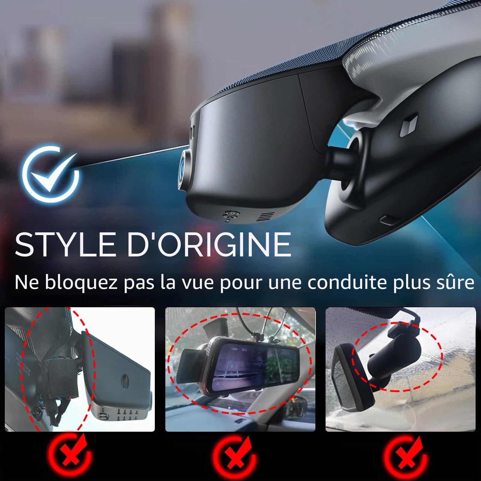 Mangoal Dashcam Avant 4K pour Audi 2019-2026 A3 A4 A5 A6 A7 A8 Q3 Q5 Q7 TT