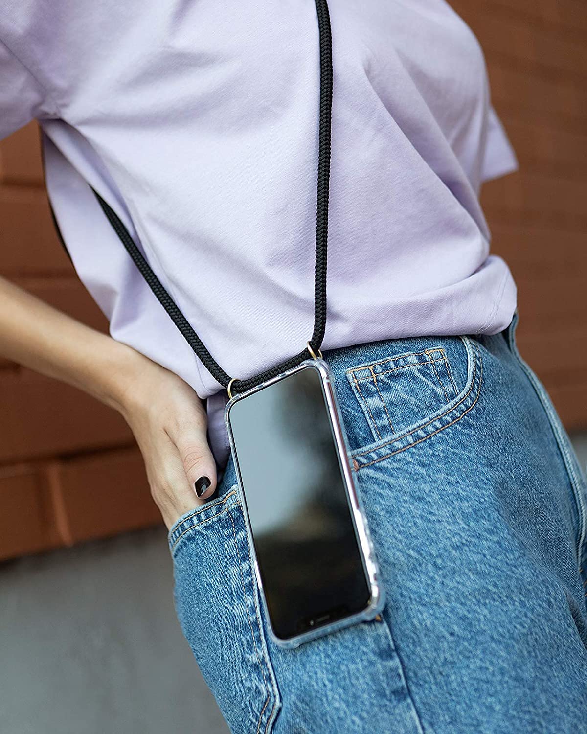 Cover di lusso per cellulare a tracolla compatibile con iPhone 15 14