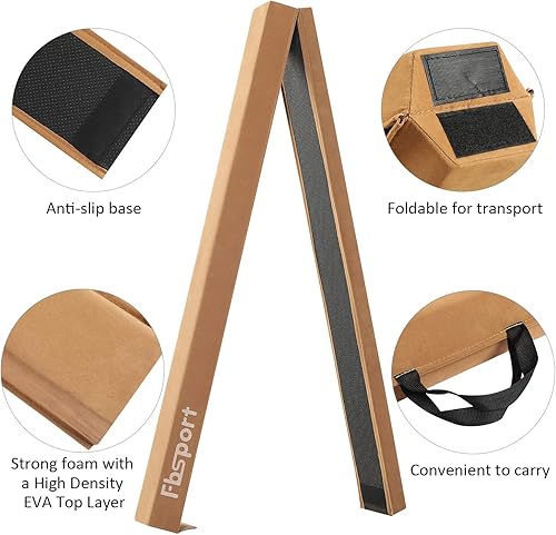 Miniatura 56 de FBSPORT Haz de equilibrio de 8 pies/6 pies: equipo de gimnasia plegable para niños y adultos, base de goma antideslizante, viga de gimnasia