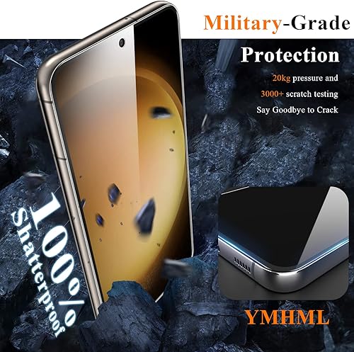 Miniatura 3 de YMHML Paquete de 3 protectores de pantalla para Samsung Galaxy S23 de vidrio templado, actualización de huellas dactilares, compatible con 3