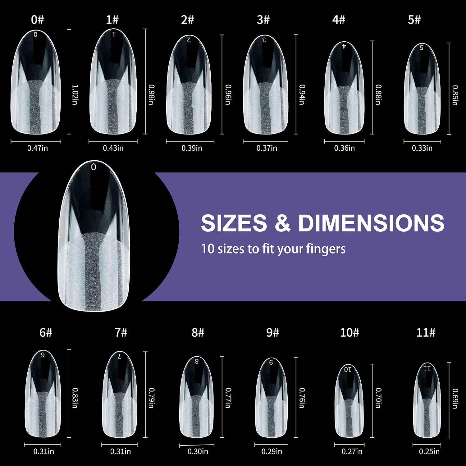 Half Matte Medium Oval Fake Nail Tips, Soft Gel Pre-Shaped Nail Tips, Full Cover False Nails with Clear Box for Nail Salons and DIY Nail Art, 600PCS/12 Sizes