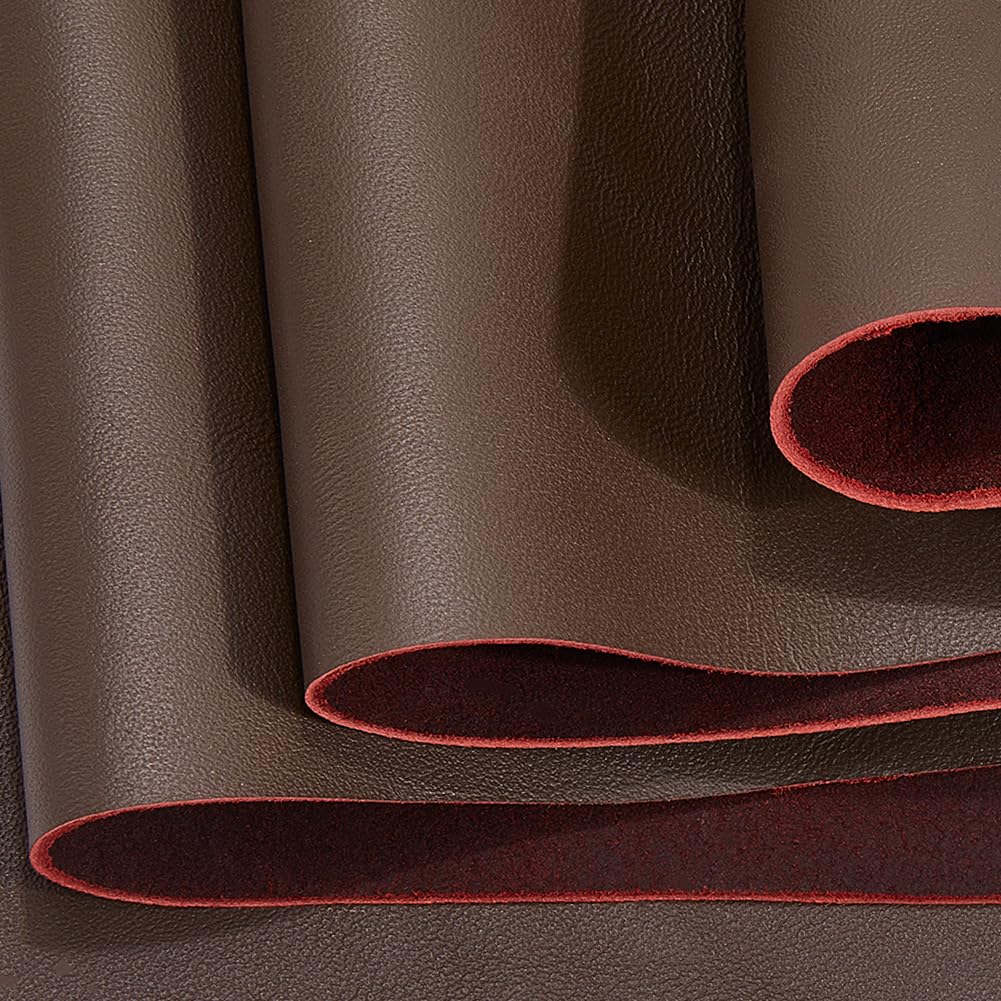 GORGECRAFT 44 x 35 Inch Brown Cow Leather Hides Whole Sheep Skin Whole Full Grain Soft Cowhide Genuine Fabric Upholstery Sheets Pieces for Journal Cover Wallet Jewelry Arts Crafts Bags Clothing