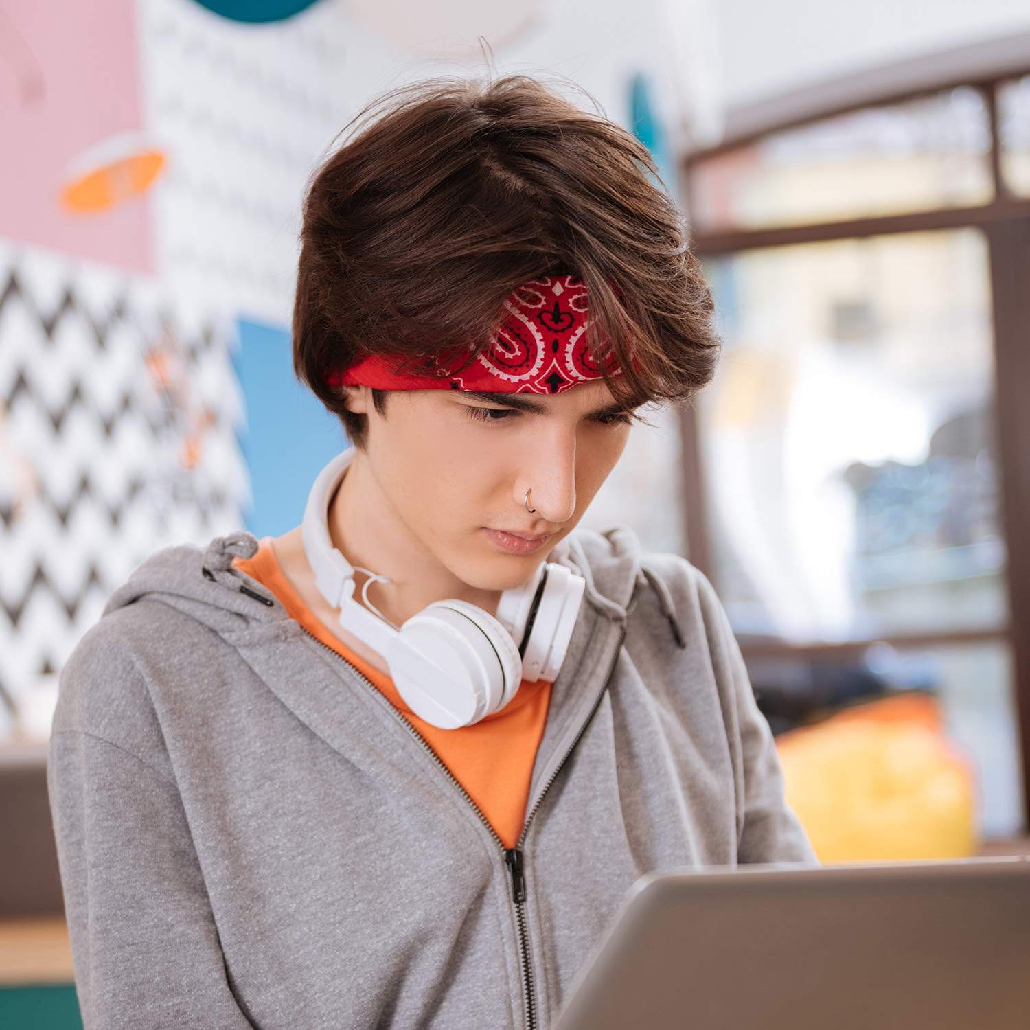 Syhood 24 Pcs Cotton Tie Dye Bandanas Bulk Paisley Bandanas Cowboy Headwrap Scarf Halloween Hiphop Handkerchief for Men Women - Image 7