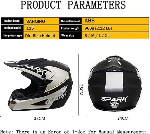 Miniatura 6 de Cascos de motocross para jóvenes, aprobados por el DOT, para niños, ATV, todoterreno, cuatro ruedas, cascos de motocicleta BMX (guantes de