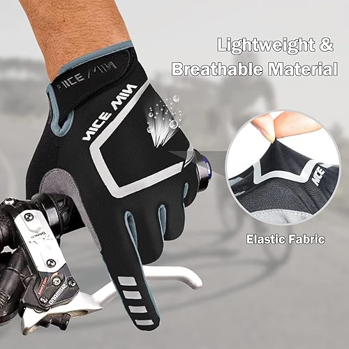 Miniatura 2 de NICEWIN Cycling Bike Gloves Men Women, Padded Anti-Slip Mountain Bike Gloves, Touch Screen Full Finger Road Bicycle Biking Gloves