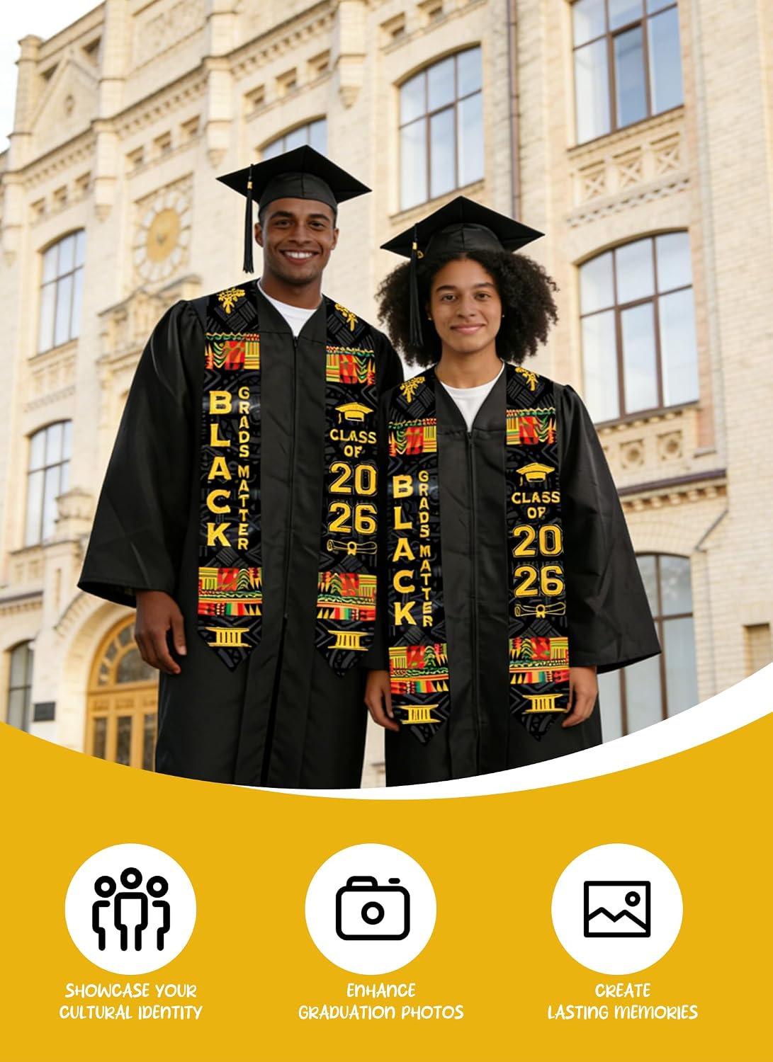Graduation Stole Class of 2026, Graduation Sash and Cap Kit for High School College Keepsake Gift image 5