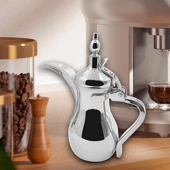 Traditional Pot, Stainless Steel Teapot, Dallah Beverage Jug, Khaleeji Coffee Pot, Tea Kettle for Eid, Multi, 700ml