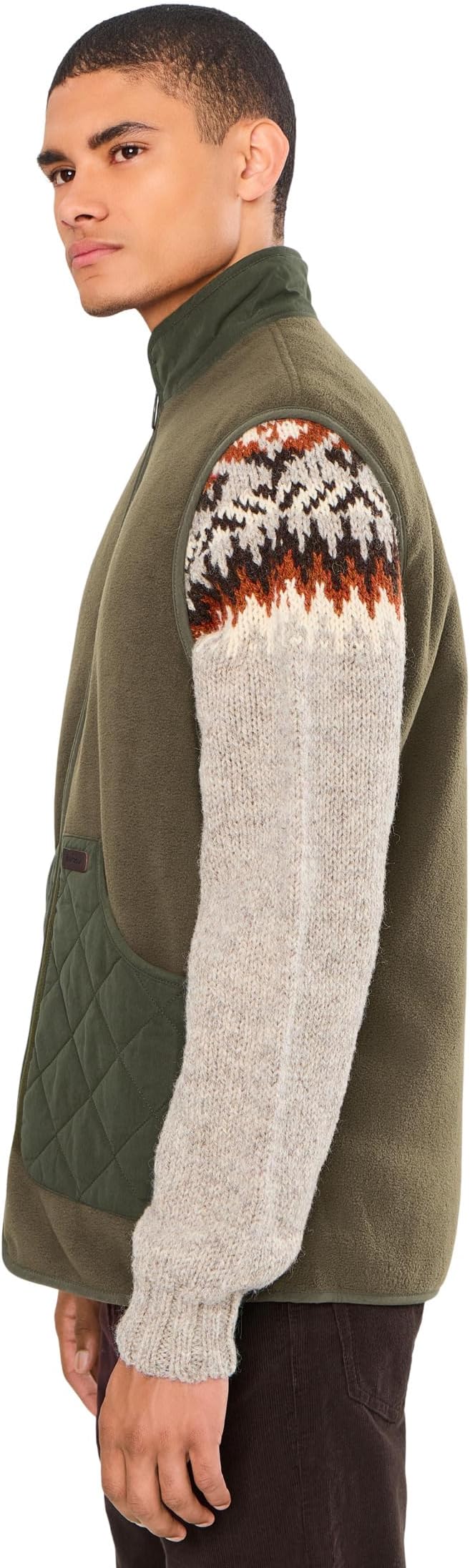 Мужской жилет Barbour Lowich Fleece, цвет: Оливковый — фото 5