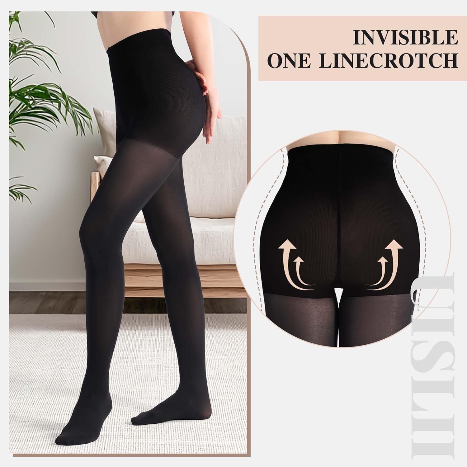 Tights for Women, 2-4 Pairs 70D Opaque Pantyhose Control Top Tights, Black Soft Stockings for Elegance Women. - Image 4