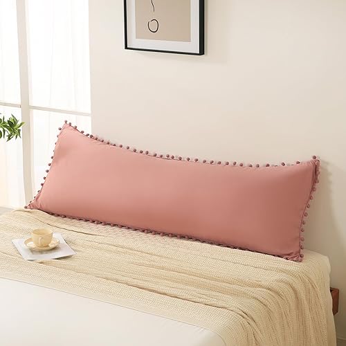 Miniatura 224 de Blue Body Pillow Cover Shabby Chic Long Pillow Case Cover Navy Blue Pom Poms Fringe Body Pillow case with Pocket Closure 20x54 inches(Body,Navy Blue)