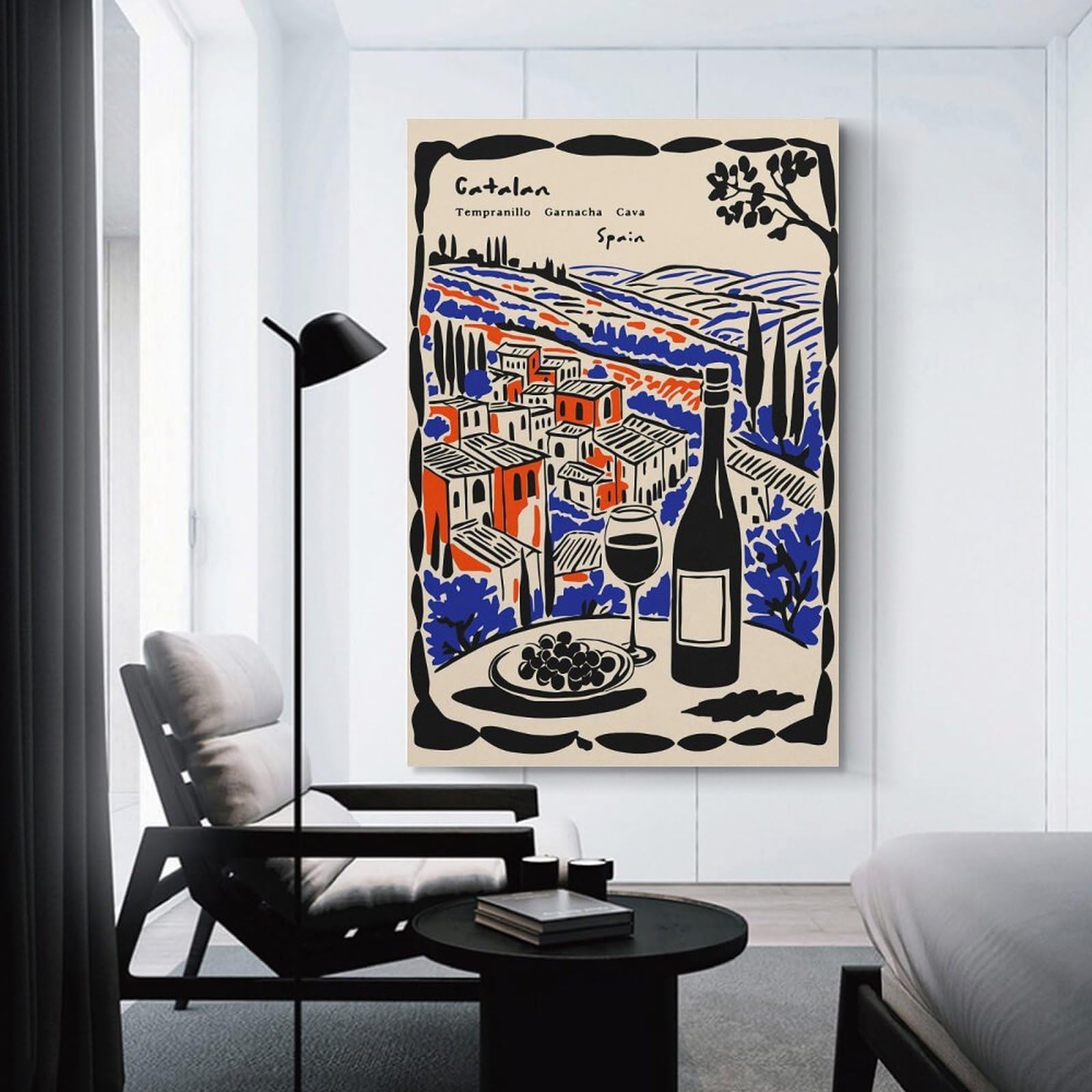 Junmoney Unframe-Style-13 Catalan Wine Country Still Life Wall Decor Canvas Print 20X30inch(50X75cm), For Study, Office Or Apartment Decor, A Wall Art Gift For Fresh Interiors