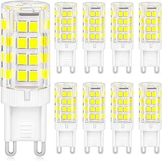 Ampoules Led G9, Blanc Froid 6000K 5W équivalen 50W HalogèNe, 500LM Ampoule G9 Sans Scintillement Non Dimmable économie Ampoules AC 220-240V pour Cuisine Chambre Salon Jardin, Lot de 8