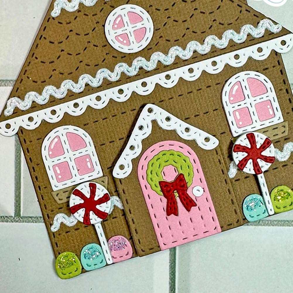 Metalowe szablony na Boże Narodzenie, piernikowy domek w kształcie pieczątek, szablony, scrapbooking, albumy, dekoracje, rzemiosło, majsterkowanie, kartki