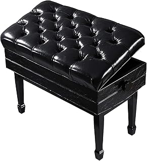 SaiLiN Piano Stool,Dressing Table Stool Double Piano Stool with Storage Adjustable Height Keyboard Bench Vanity Stool Pu Leather Adjustable Height: 55-65cm Everything is fine