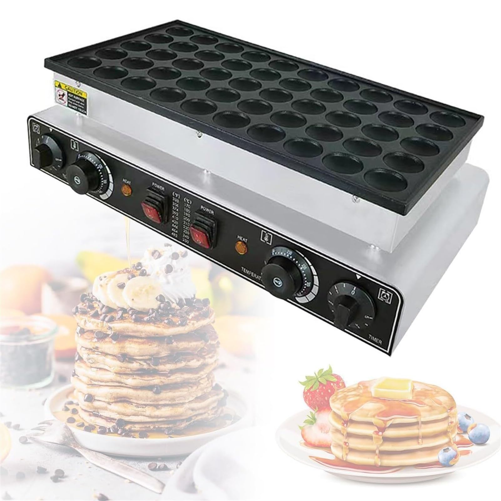 Macchina elettrica per Dorayaki, Macchina da Forno Commerciale per Poffertjes, Grill, Mini fornace per Pancake Olandesi, Superficie Antiaderente per Bar, Negozi e ristoranti.,