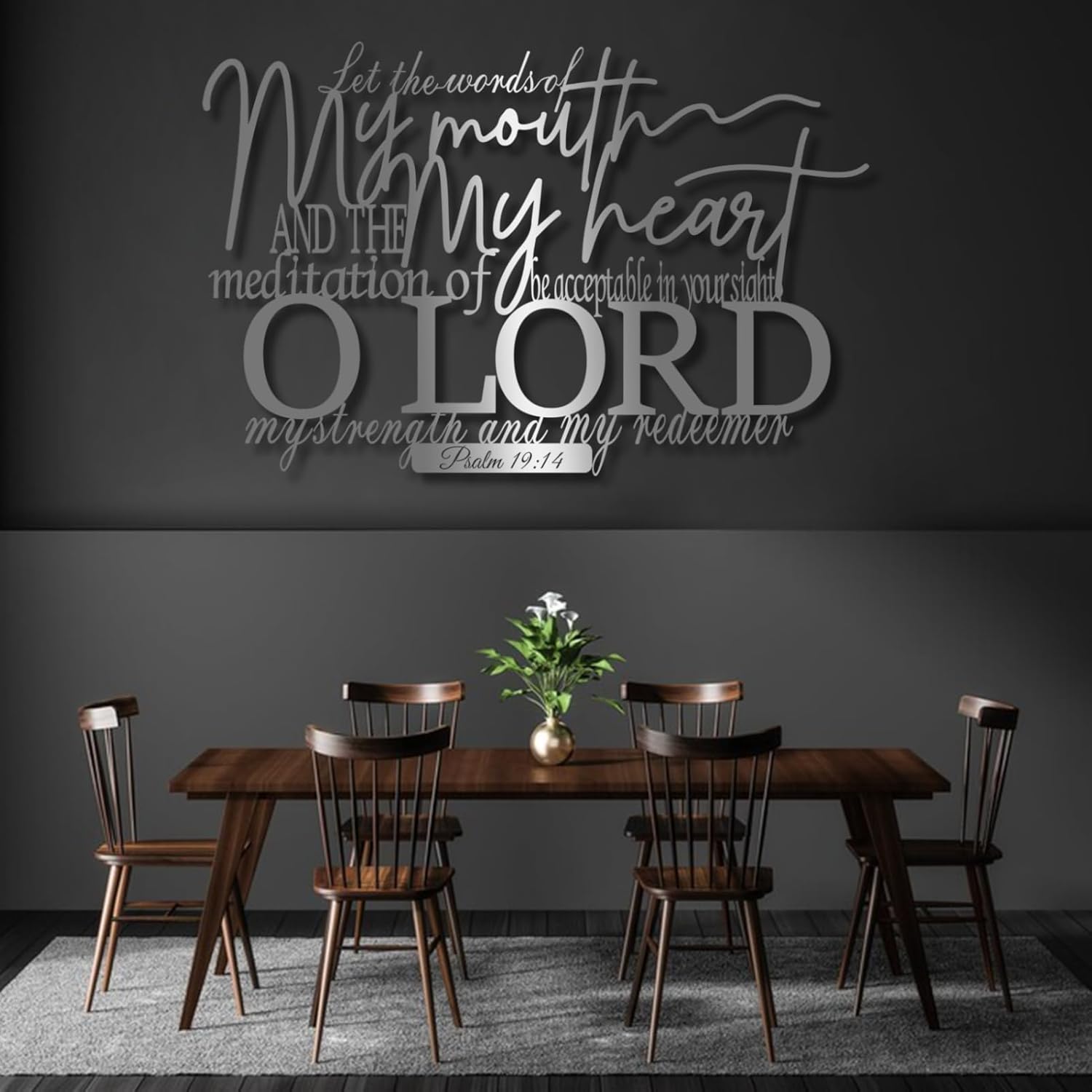 Yemwot Metal Bible Verse Wall Decor, Christian Metal Wall Art, Psalm Decor, Bible Verses Art, Religious Decortion, Jesus Sign, Christian Home Decor (White, 44"x 29"| 114x76cm) - Image 7