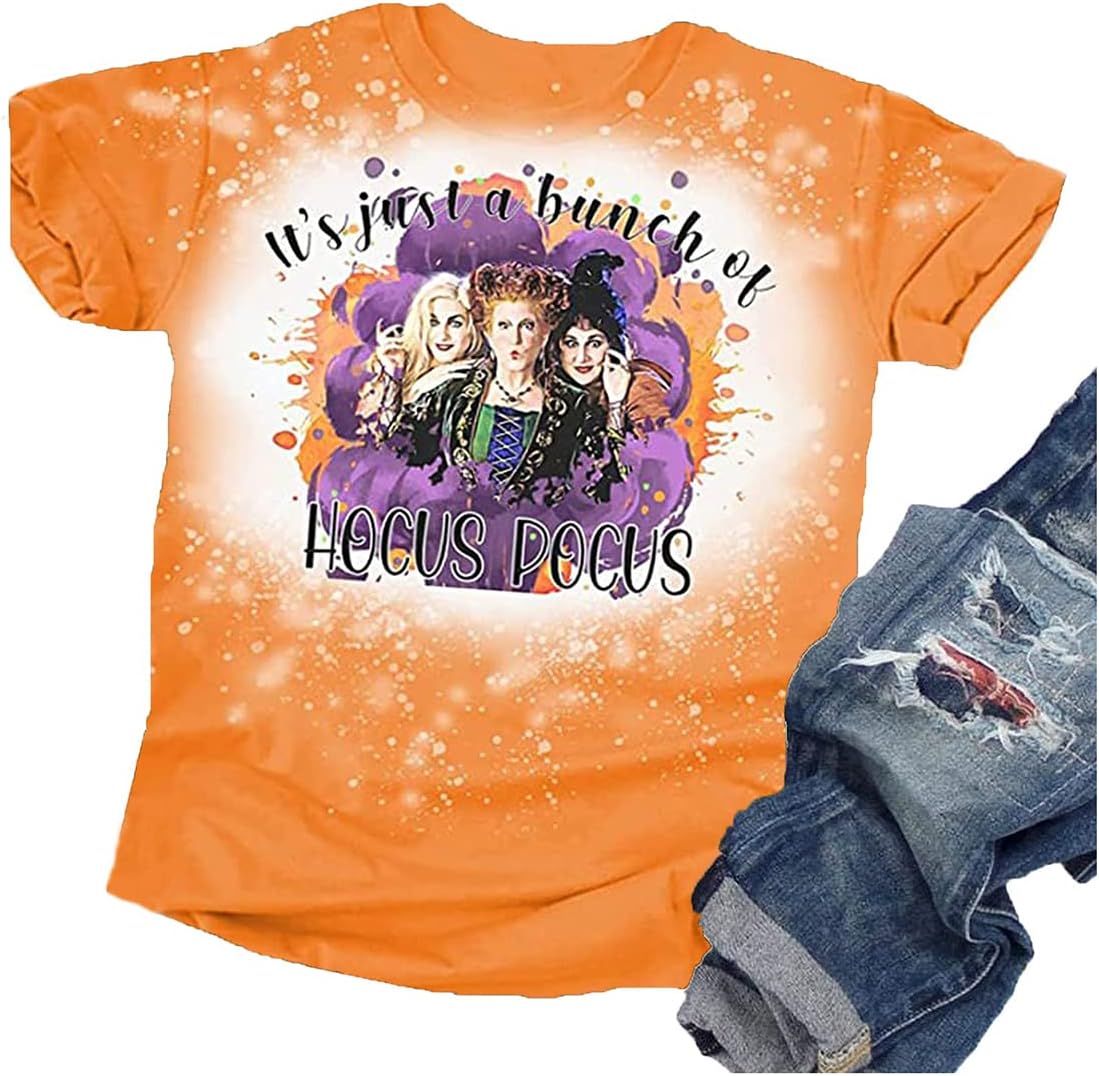 Bleached Halloween T-Shirt Toddler Boys Girls Sanderson Sisters Graphic Tee Tops Funny Letter Print Hocus Pocus Shirt