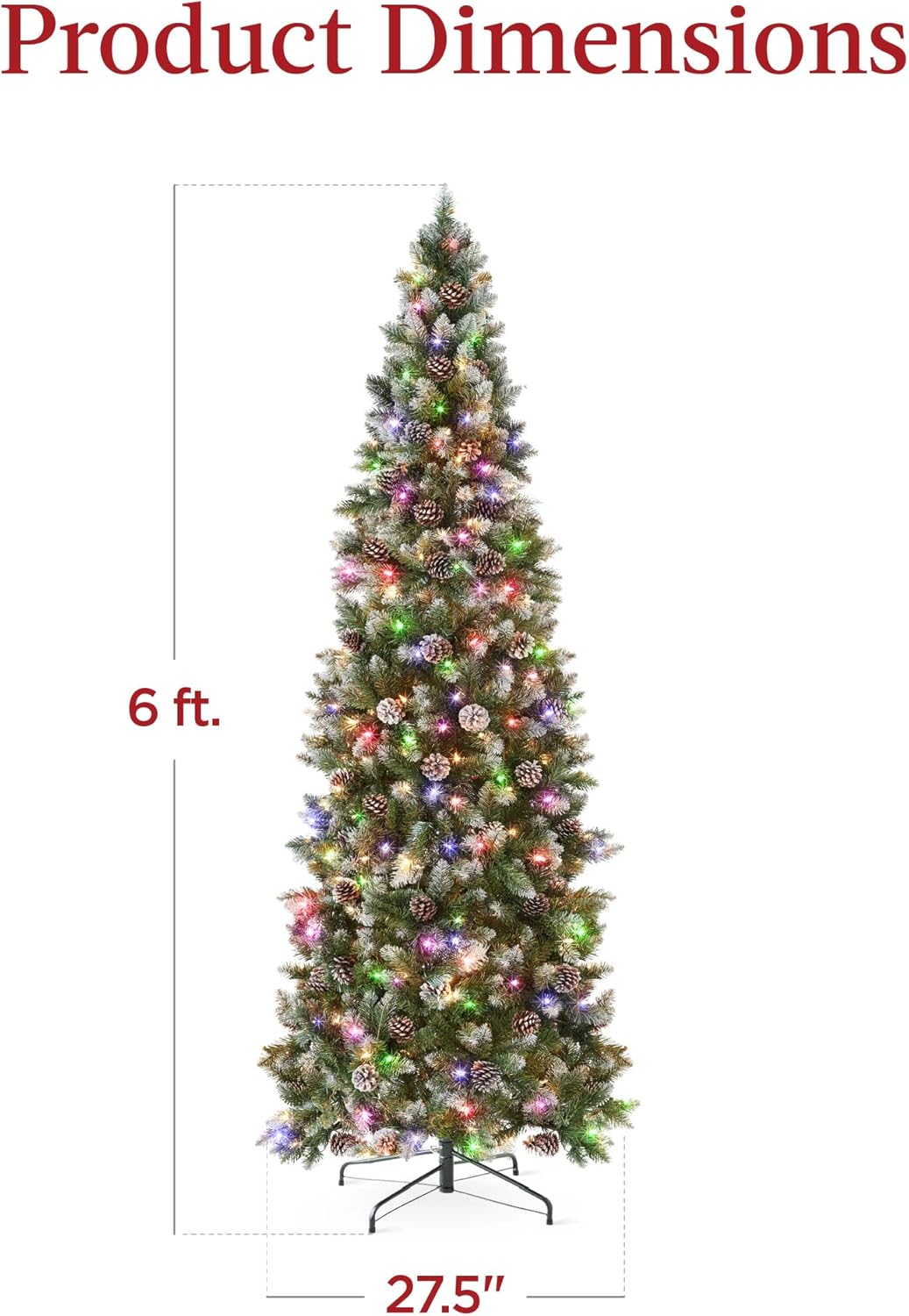 6ft Pre-lit Pencil Christmas Tree - Image 8