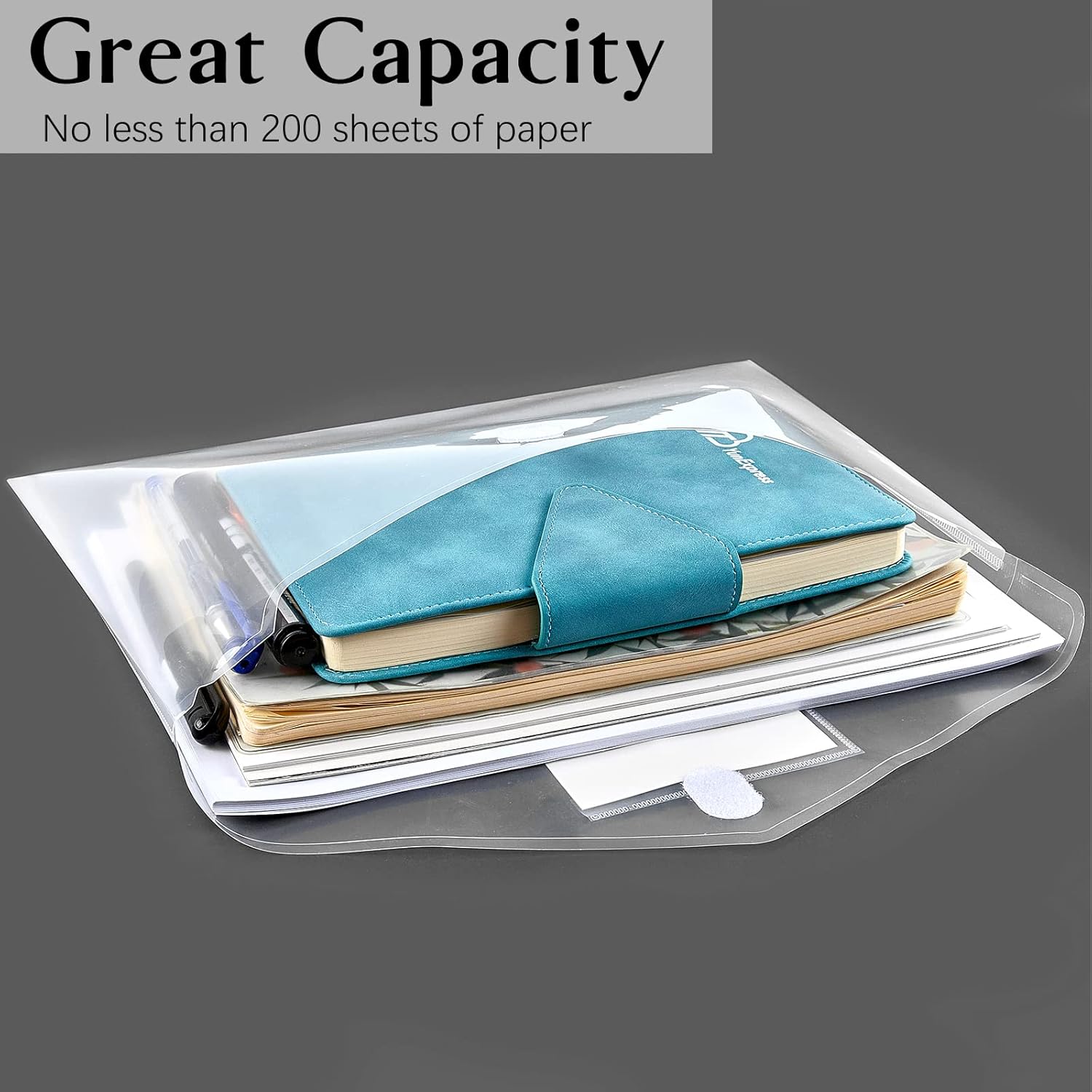 Jutieuo 10 Pack Plastic Envelopes Poly Envelopes, Plastic File Envelopes with Label Pocket, Clear Document Folders for School Home Work Office Organization, Transparent : Office Products